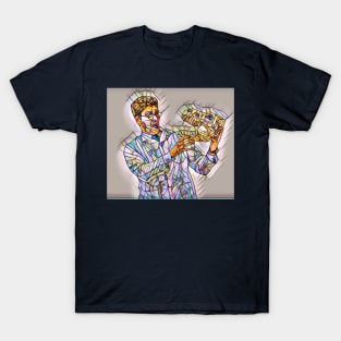 Funny man holding skull T-Shirt